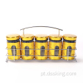 Deluxe Tuhao Gold Gold Five Pieces Jarros de Tempero Conjunto, Jarros de Sal e Pepper Capacidade de 150ml